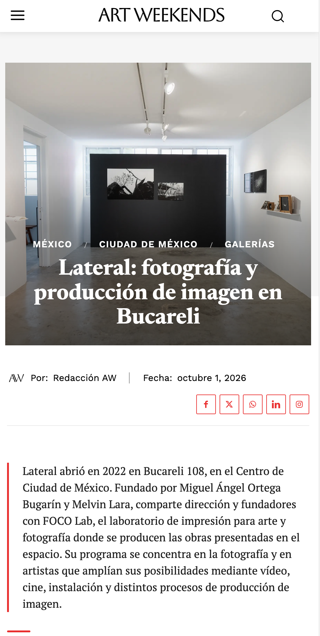 Lateral: fotografía y producción de imagen en Bucareli