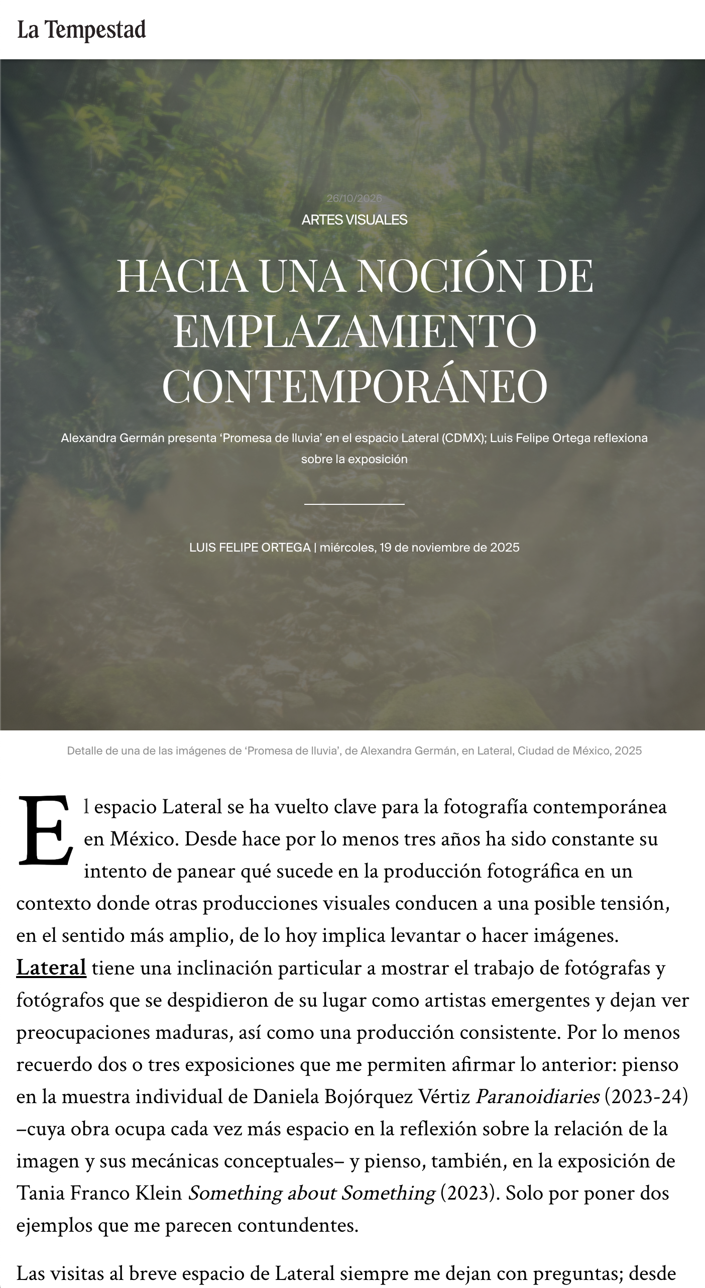 Hacia una noción de emplazamiento contemporáneo